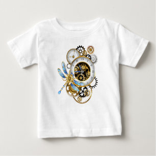 Camiseta Relógio Steampunk com Dragonfly Mecânica