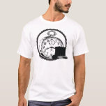 Camiseta relógio steampunk, engrenagem, chapéu<br><div class="desc">Um design gráfico inspirado em steampunk com relógio,  engrenagem e chapéu. Adicione seu próprio nome ou moniker. Use como prêmio ou presente.</div>