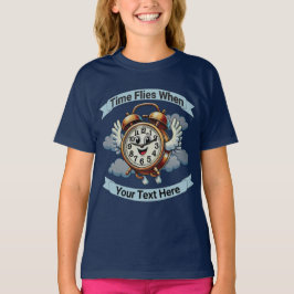Camiseta Relógio Voador "O Tempo Voa Quando" Personalizável