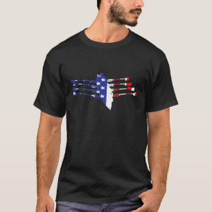Camiseta Remando Bandeira dos EUA Americano Dentro de Mim