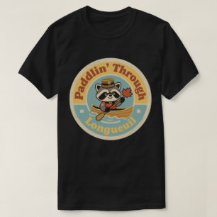 Camiseta Remando por Longueuil com um Guaxinim Amigável