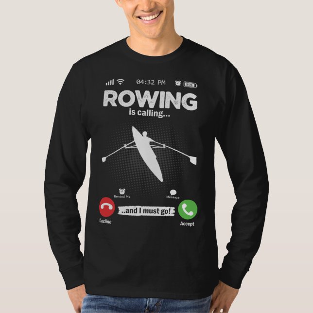 Camiseta Remar Está Chamando Eu Devo Ir Canoa Caiaque Barco (Frente)
