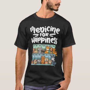 Camiseta remédio para felicidade pílula animais raças de cã