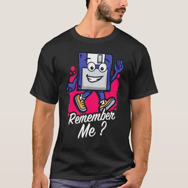 Camiseta Remember Me Programmer Retro Floppy Disc (Frente)