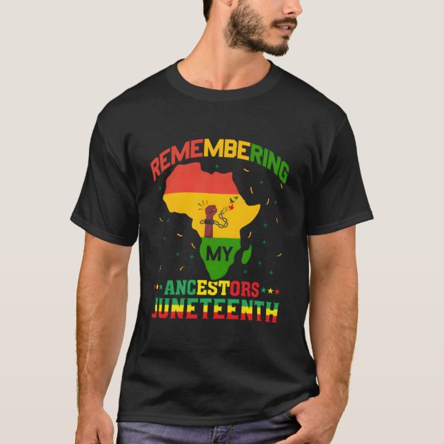 Camiseta Remembering My Ancestors Junenth Celebrate Black (Frente)