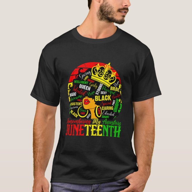 Camiseta Remembering My Ancestors Junenth Celebrate Black (Frente)