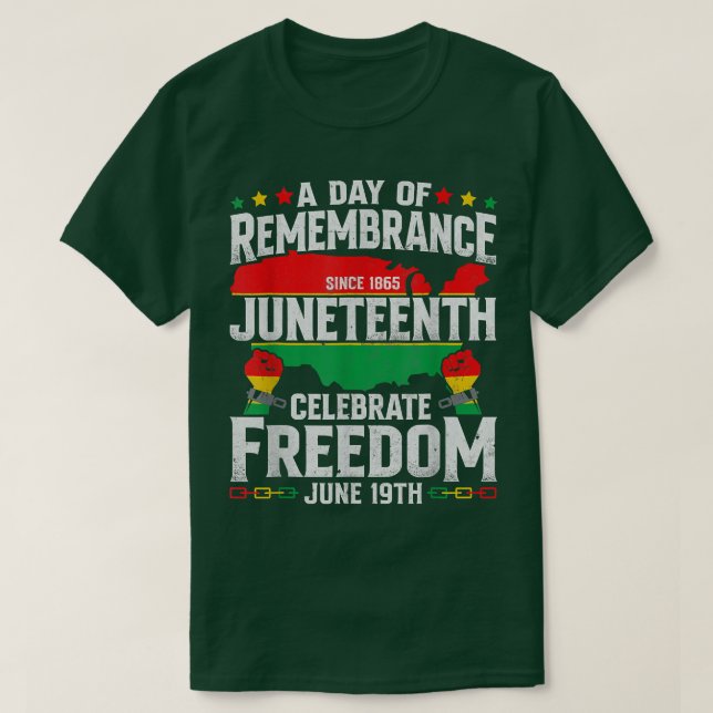 Camiseta Remembrance Celebrate Freedom Juneteenth Black His (Frente do Design)