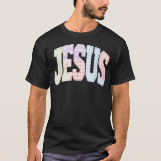 Camiseta Remendo Cristão de Patchwork Amen Jesus Citação Fé