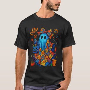 Camiseta Remendo de Fantasma de Boo do Halloween Costureira