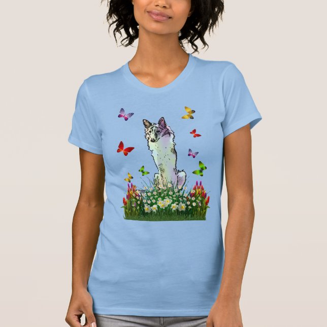 Camiseta Remendo de Flores do Silken Windhound (Frente)