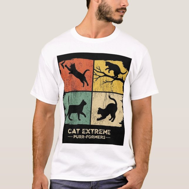 Camiseta Remendo de Gato Quadriculado (Frente)
