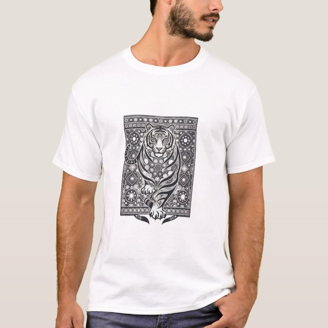 Camiseta Remendo de Tigre Mandala  (Frente)