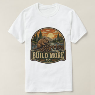 Camiseta Remendo Embroiderado ao Ar Livre Construa Mais Cas