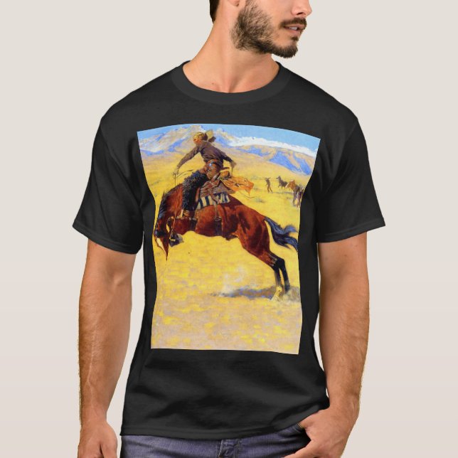 Camiseta Remington Old West Horse and Cowboy (Frente)