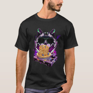 Camiseta Remix do Space Cat DJ pancake Remix para a galáxia