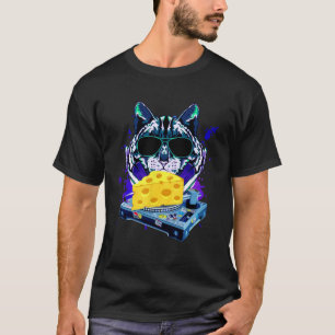 Camiseta Remix Space Cat DJ cheese Remix para galáxia de ga