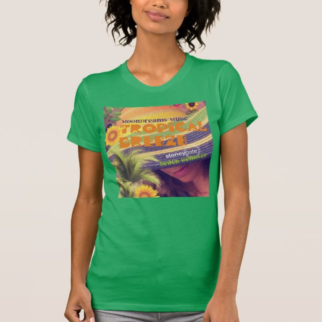 Camiseta Remixes de praia tropical (Frente)