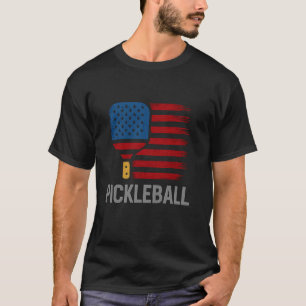 Camiseta Remo da Bandeira Americana Jogador de Pickleball P