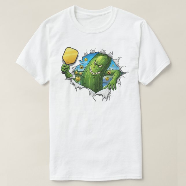 Camiseta Remo Dramático de Pickleball Monstro Divertido Jog (Frente do Design)
