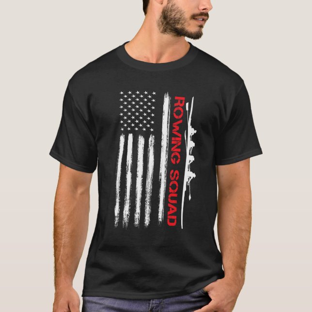 Camiseta Removendo Esquadrão EUA Bandeira Americana Row Cre (Frente)