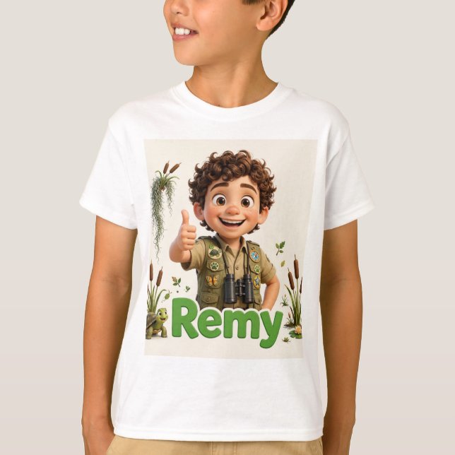 Camiseta Remy dos Pequenos Exploradores do Bayou (Frente)