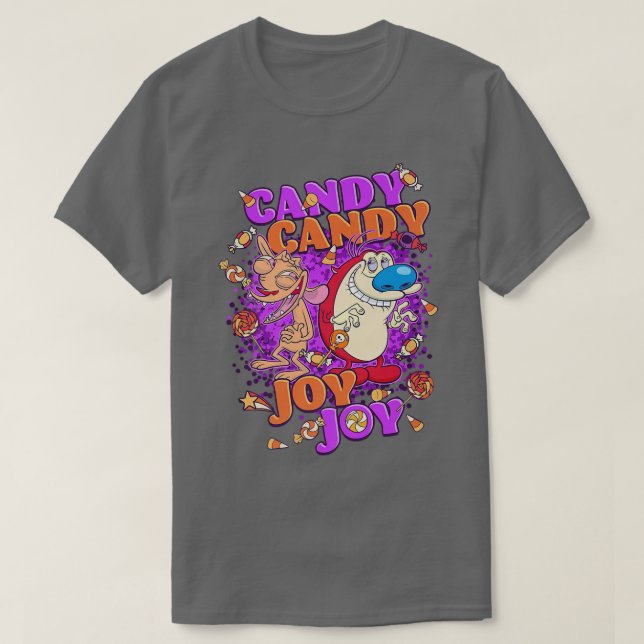 Camiseta Ren e Stimpy Halloween Candy Joy901 (Frente do Design)