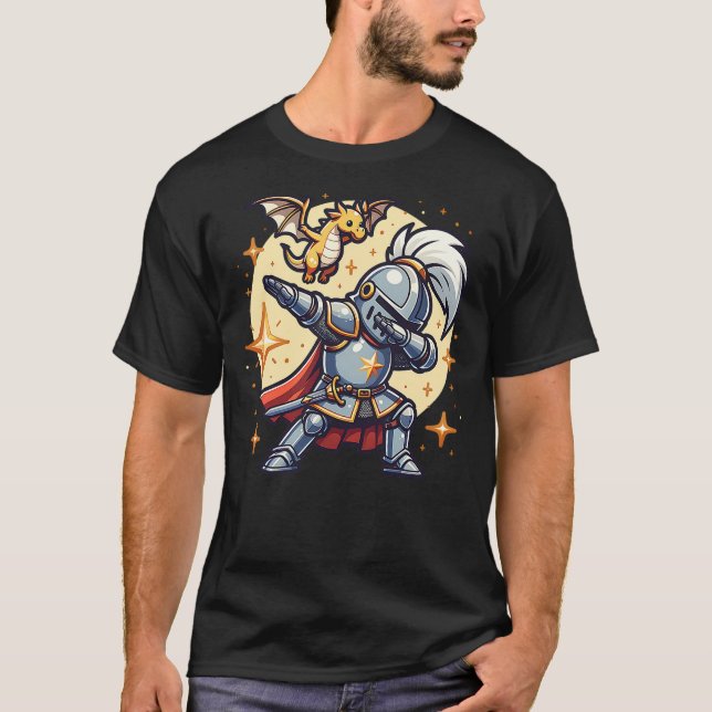Camiseta Ren Faire Dabbing Medieval Knight Dragon Funny Ren (Frente)