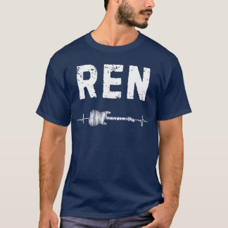 Camiseta Ren Guitar Heartbeat Música Guitarrista Retro Vint