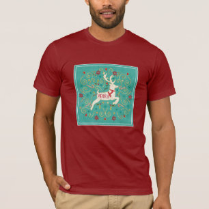 Camiseta Rena alegre da cerceta do feriado
