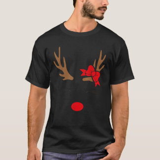 Camiseta Rena Bonita Com Laço Para Meninas Ideia De Natal