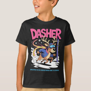 Camiseta Rena Dasher Natal Acelerando Diversão