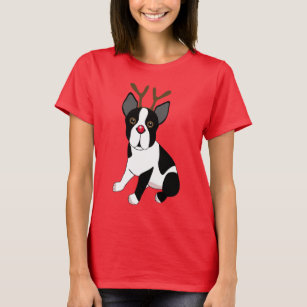 Camiseta Rena de Boston Terrier