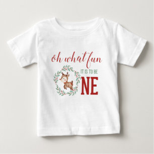 Camiseta Rena de Natal 1º Aniversário
