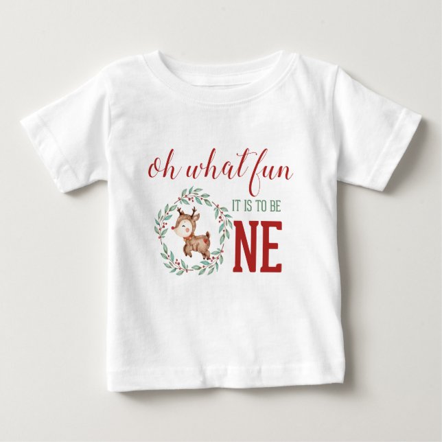 Camiseta Rena de Natal 1º Aniversário (Frente)