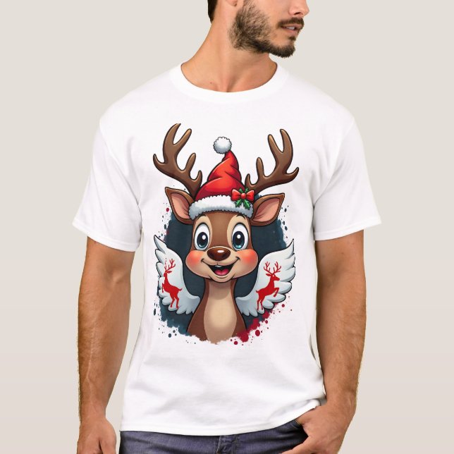 Camiseta rena de natal (1) (Frente)