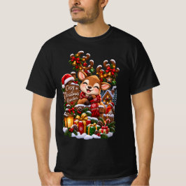 Camiseta Rena de Natal Aconchegante – Férias de Inverno Fof