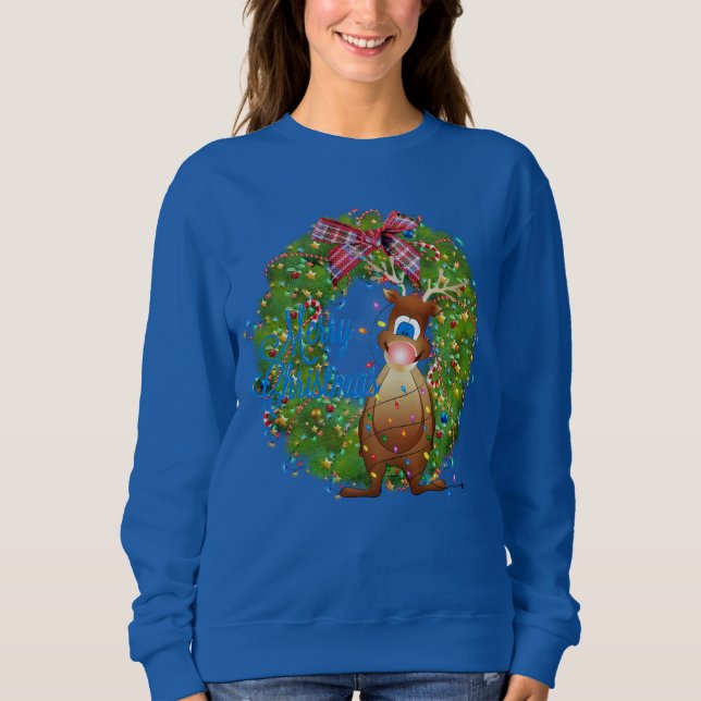 Camiseta rena de natal alegre (Frente)