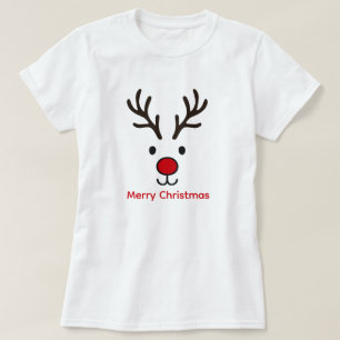 Camiseta Rena de Natal Alegre Personalizada Natal