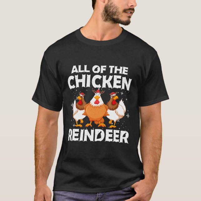 Camiseta Rena de Natal de Frango (Frente)