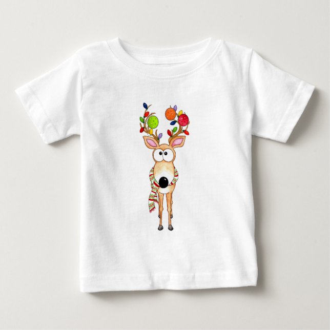 Camiseta Rena de Natal de Pickleball (Frente)