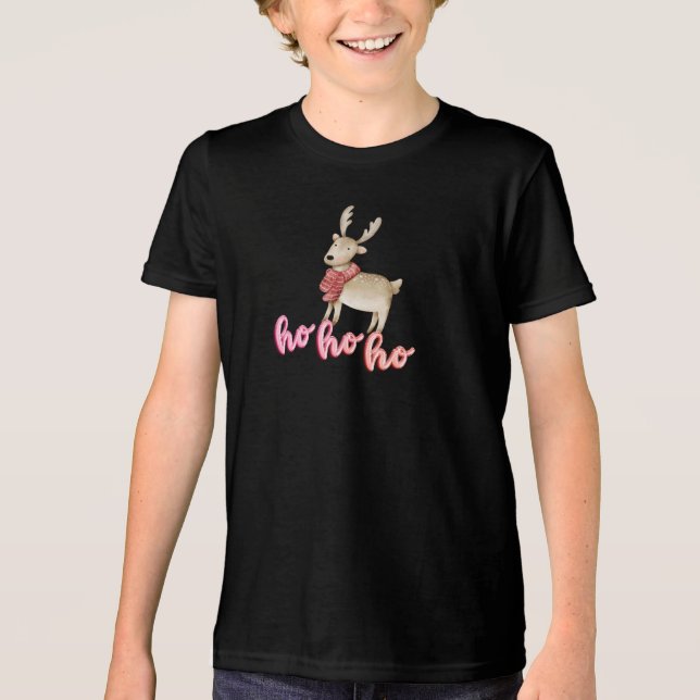 Camiseta Rena de Natal em Aquarela (Frente)