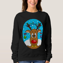 Camiseta Rena de Natal engraçada de nariz vermelho