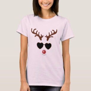 Camiseta Rena de Natal Engraçada Inverno Família Cerveja Cu