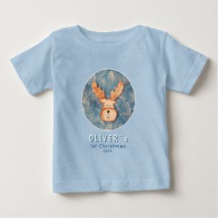 Camiseta Rena Fofa Rena Natal Do Primeiro Bebê