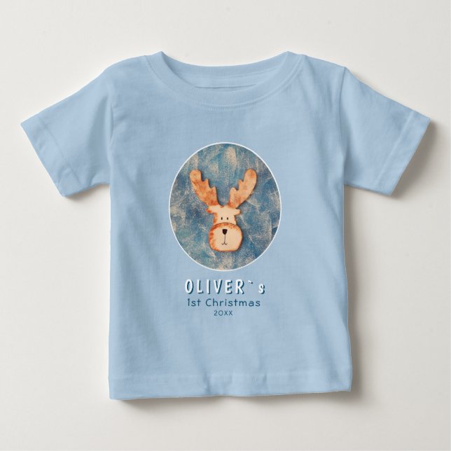 Camiseta Rena Fofa Rena Natal Do Primeiro Bebê (Frente)