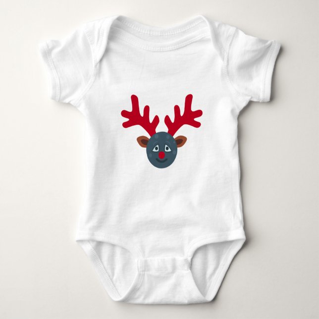 Camiseta rena lua emoji de natal (Frente)