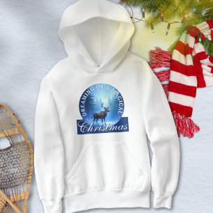 Camiseta Rena Mágica Azul Floresta de Natal Nevada