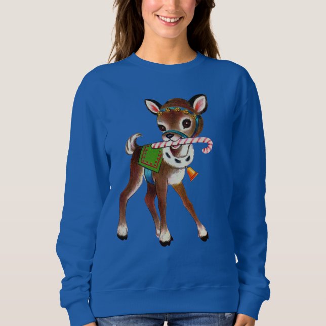 Camiseta Rena retro do natal vintage (Frente)