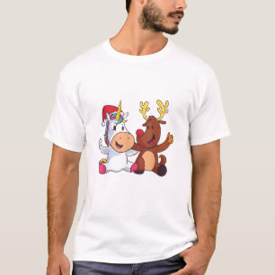Camiseta Rena Rudolph Natal Ren Unicórnio de Nariz Vermelho