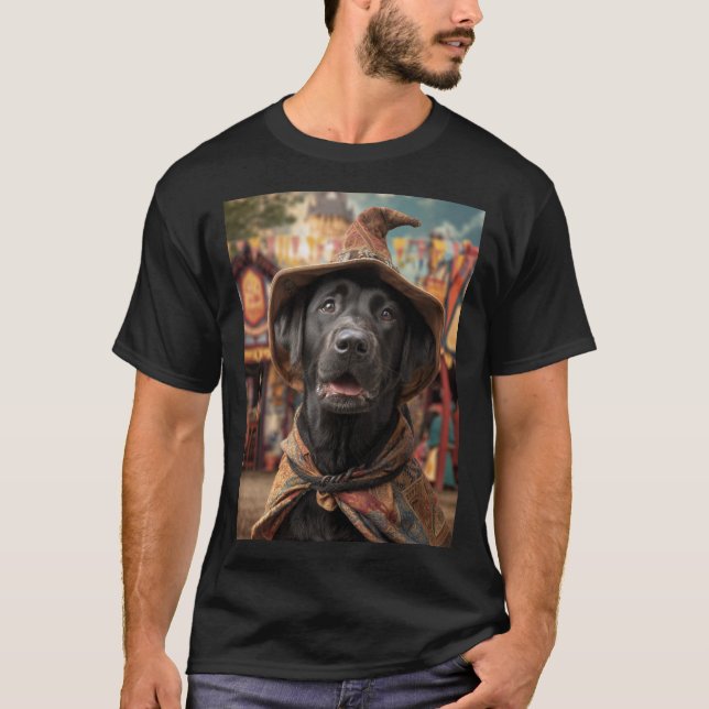 Camiseta Renaissance Faire Dogs: Black Labrador Retriever (Frente)